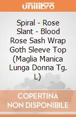 Spiral - Rose Slant - Blood Rose Sash Wrap Goth Sleeve Top (Maglia Manica Lunga Donna Tg. L) gioco