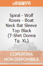 Spiral - Wolf Roses - Boat Neck Bat Sleeve Top Black (T-Shirt Donna Tg. XL) gioco