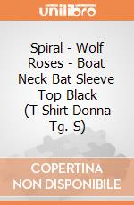 Spiral - Wolf Roses - Boat Neck Bat Sleeve Top Black (T-Shirt Donna Tg. S) gioco