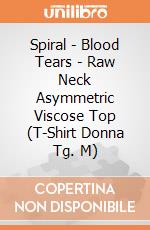 Spiral - Blood Tears - Raw Neck Asymmetric Viscose Top (T-Shirt Donna Tg. M) gioco di Spiral
