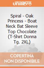 Spiral - Oak Princess - Boat Neck Bat Sleeve Top Chocolate (T-Shirt Donna Tg. 2XL) gioco