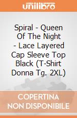 Spiral - Queen Of The Night - Lace Layered Cap Sleeve Top Black (T-Shirt Donna Tg. 2XL) gioco