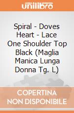 Spiral - Doves Heart - Lace One Shoulder Top Black (Maglia Manica Lunga Donna Tg. L) gioco di Spiral