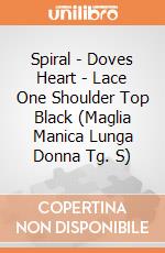 Spiral - Doves Heart - Lace One Shoulder Top Black (Maglia Manica Lunga Donna Tg. S) gioco di Spiral