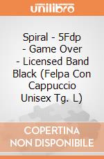 Spiral - 5Fdp - Game Over - Licensed Band Black (Felpa Con Cappuccio Unisex Tg. L) gioco di Spiral