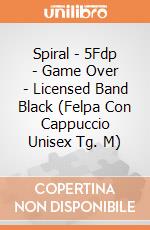 Spiral - 5Fdp - Game Over - Licensed Band Black (Felpa Con Cappuccio Unisex Tg. M) gioco di Spiral