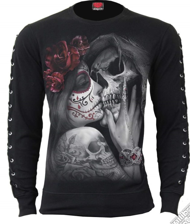 Spiral - Dead Kiss Laceup Gothic Top (Maglia Manica Lunga Unisex Tg. M) gioco di Spiral