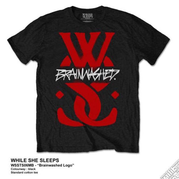 While She Sleeps Men's Tee: Brainwashed Logo (small) -mens - Small - Black - Apparel Tees & Shirtstee gioco