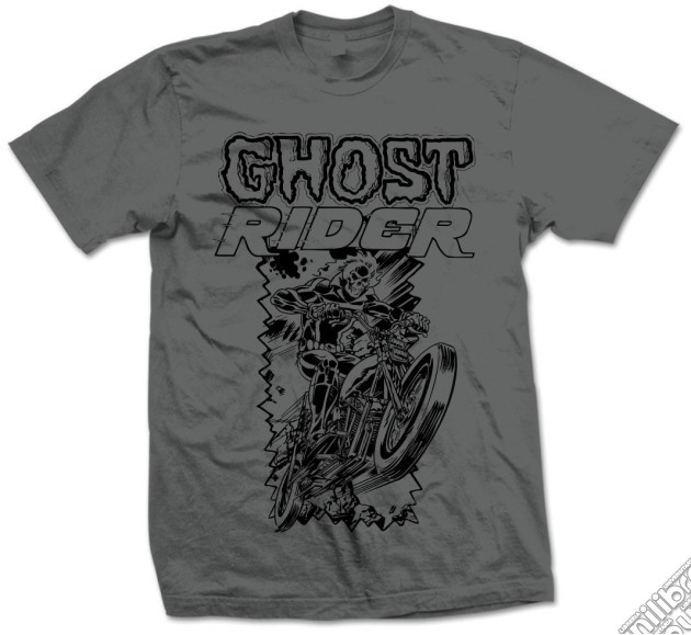 Marvel Comics - Ghost Rider Simple Grigio (Unisex Tg. M) gioco di Rock Off