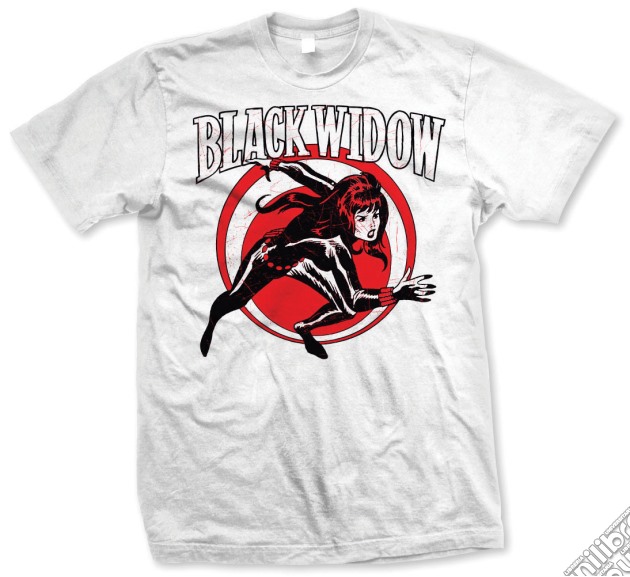 Marvel Comics - Black Widow Simple Bianco (Unisex Tg. XL) gioco di Rock Off