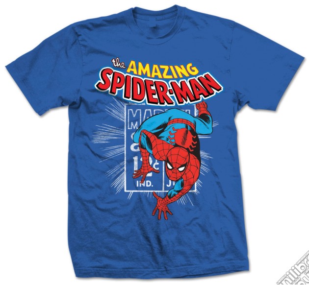 Marvel Comics - Spidey Stamp Blu (Unisex Tg. XL) gioco di Rock Off