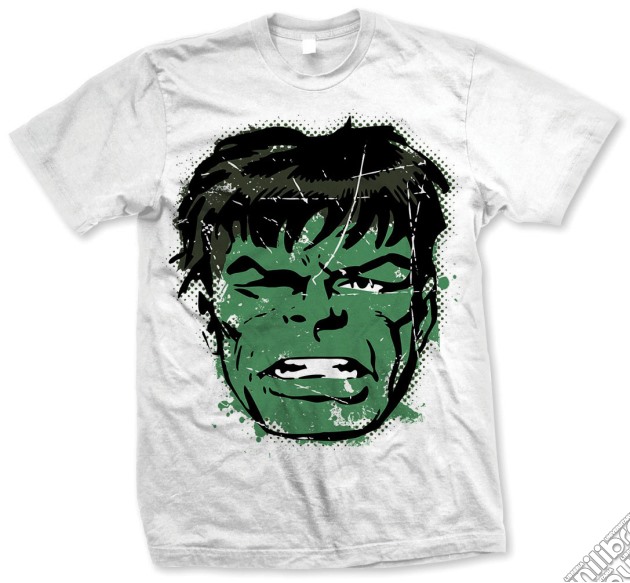 Marvel Comics - Hulk Big Head Distressed Bianco (Unisex Tg. L) gioco di Rock Off