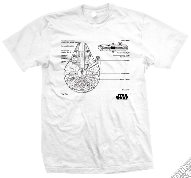 Star Wars - Millenium Falcon Bianco (Unisex Tg. XL) gioco di Rock Off