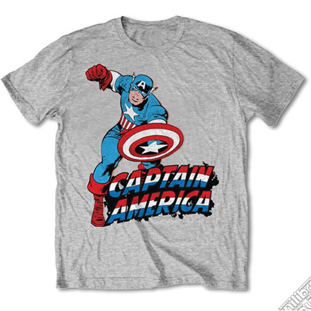 Marvel Comics Men's Tee: Simple Captain America (small) -mens - Small - Grey - Apparel Tees & Shirtstee gioco