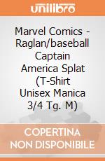 Marvel Comics - Raglan/baseball Captain America Splat (T-Shirt Unisex Manica 3/4 Tg. M) gioco