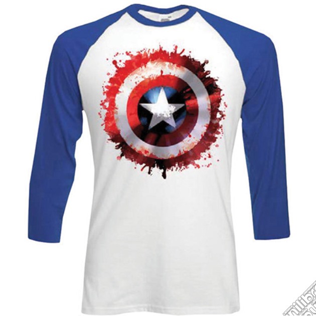 Marvel Comics - Raglan/baseball Captain America Splat (T-Shirt Manica 3/4 Tg. L) gioco