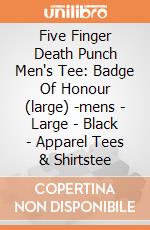 Five Finger Death Punch Men's Tee: Badge Of Honour (large) -mens - Large - Black - Apparel Tees & Shirtstee gioco