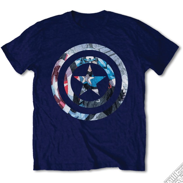 Marvel Comics Men's Tee: Captain America Knock-out (small) -mens - Small - Blue - Apparel Tees & Shirtstee gioco