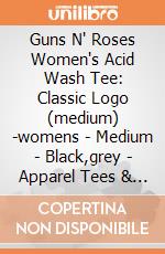 Guns N' Roses Women's Acid Wash Tee: Classic Logo (medium) -womens - Medium - Black,grey - Apparel Tees & Shirtsacid Wash Tee - Acid Wash,fashion Fit gioco