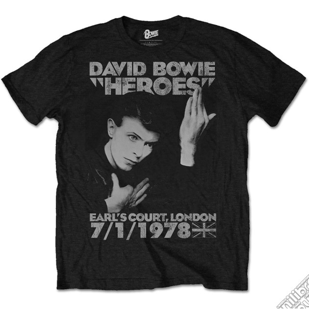 David Bowie: Heroes Earls Court Black (T-Shirt Unisex Tg. M) gioco