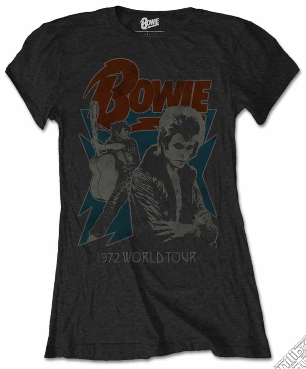 David Bowie - 1972 World Tour Blk (T-Shirt Donna Tg. XL) gioco di Rock Off