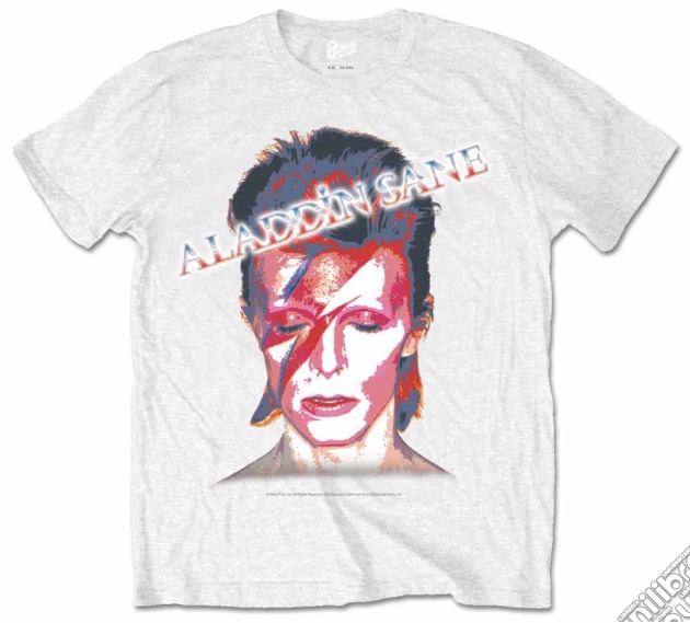 David Bowie - Aladdin Slane White (T-Shirt Unisex Tg. M) gioco di Rock Off