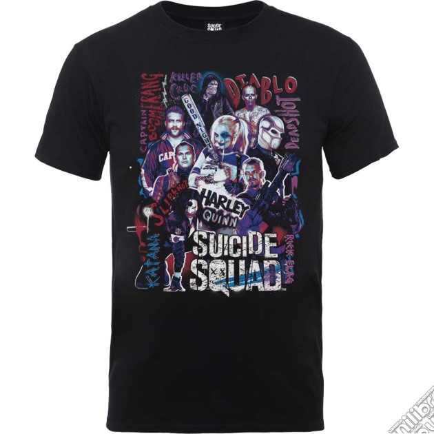 Dc Comics - Suicide Squad Harley's Character Collage (t-shirt Unisex Tg. M) gioco
