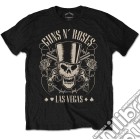 Guns N' Roses: Top Hat, Skull & Pistols Las Vegas Black (T-Shirt Unisex Tg. M) giochi