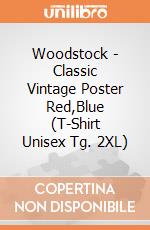 Woodstock - Classic Vintage Poster Red,Blue (T-Shirt Unisex Tg. 2XL) gioco