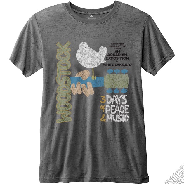 Woodstock - Classic Vintage Poster Grey (T-Shirt Unisex Tg. S) gioco