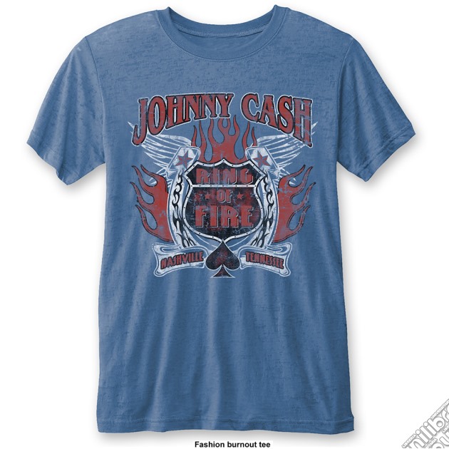 Johnny Cash - Ring Of Fire (T-Shirt Unisex Tg. L) gioco di Rock Off