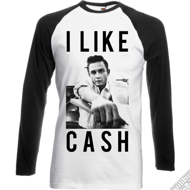 Johnny Cash - Raglan I Like Cash (T-Shirt Unisex Tg. S) gioco di Rock Off