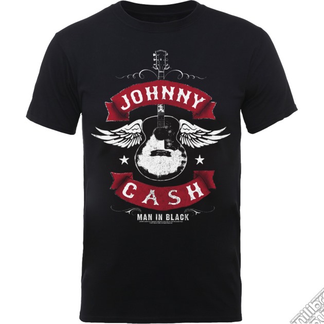 Johnny Cash - Winged Guitar (T-Shirt Unisex Tg. S) gioco di Rock Off