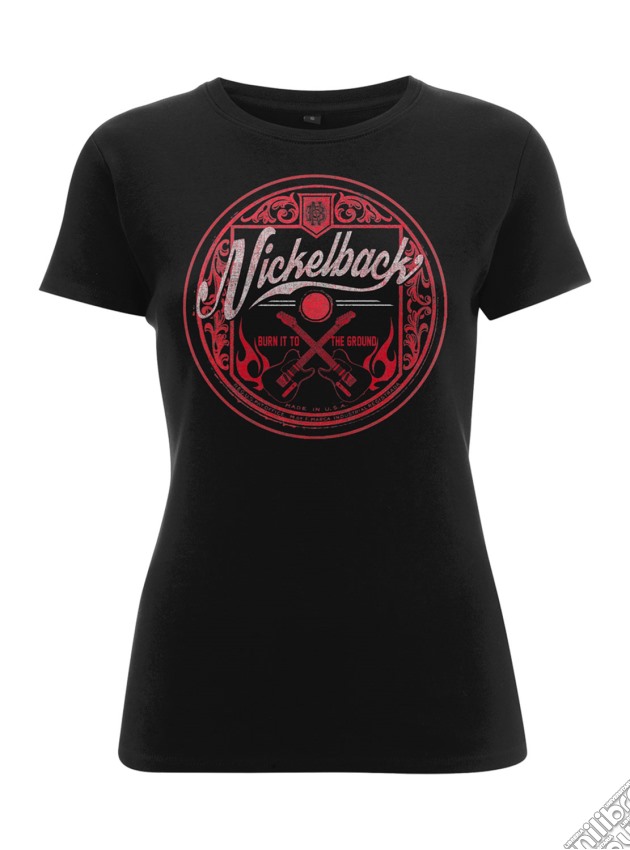 Nickelback - Pink Logo Circle T-Shirt, Girlie gioco di PHM
