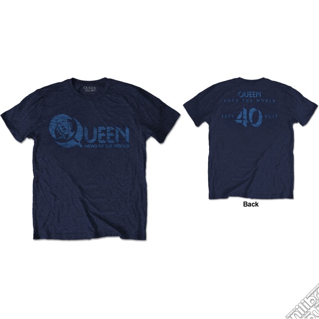 Queen - News Of The World 40Th Vintage Logo (Back Print) (T-Shirt Unisex Tg. S) gioco