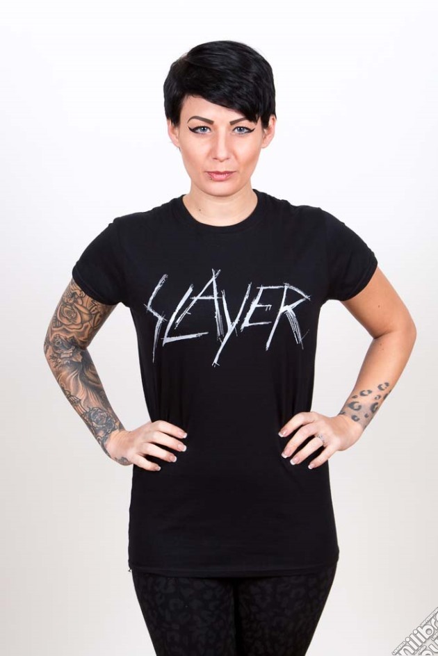 Slayer - Scratchy Logo Black (T-Shirt Donna Tg. 2XL) gioco