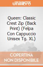 Queen: Classic Crest Zip (Back Print) (Felpa Con Cappuccio Unisex Tg. XL) gioco