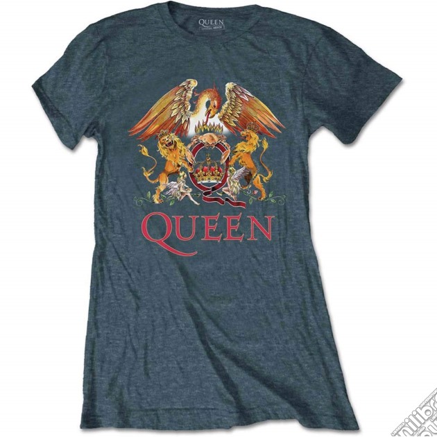 Queen: Classic Crest Blue (T-Shirt Donna Tg. L) gioco