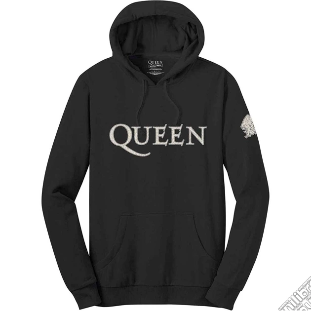 Queen - Logo & Crest (Applique Motifs) (Felpa Con Cappuccio Unisex Tg. 2XL) gioco di Terminal Video