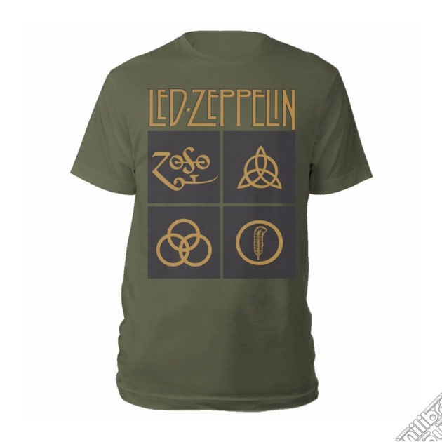 Led Zeppelin: Gold Symbols & Black Squares (T-Shirt Unisex Tg. S) gioco