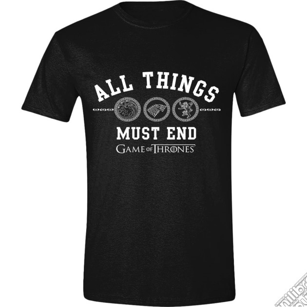 Game Of Thrones - All Things Must End Black (T-Shirt Unisex Tg. S) gioco
