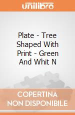 Plate - Tree Shaped With Print - Green And Whit N gioco