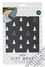 Wrap - Merry Christmas Tree Print - Black, Whit N giochi