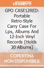 GPO CASE12RED: Portable Retro-Style Carry Case For Lps, Albums And 12-Inch Vinyl Records (Holds 30 Albums) gioco di Gpo