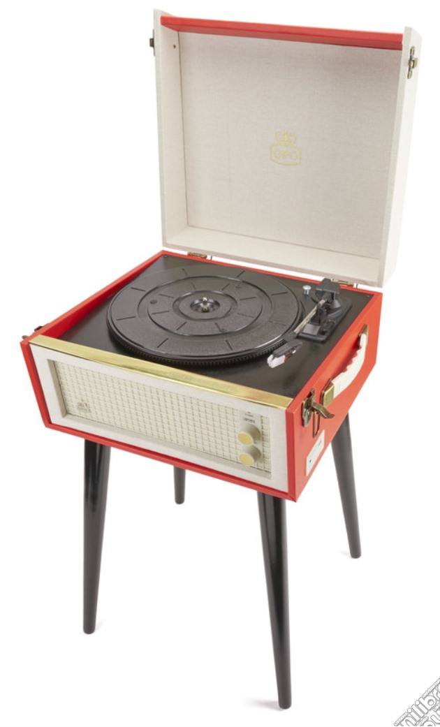 GPO BERMUDARED: Classic Retro-Style Turntable With Mp3, Usb, Built-In Speaker And Removable Legs gioco di Gpo