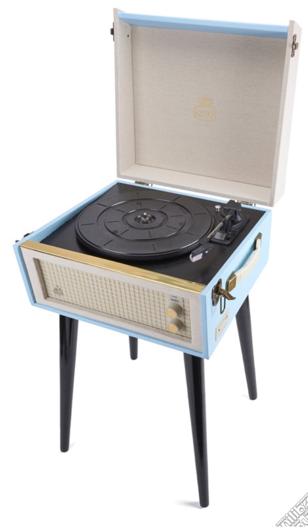 GPO BERMUDABLU: Classic Retro-Style Turntable With Mp3, Usb, Built-In Speaker And Removable Legs gioco di Gpo