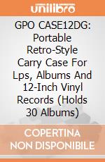 GPO CASE12DG: Portable Retro-Style Carry Case For Lps, Albums And 12-Inch Vinyl Records (Holds 30 Albums) gioco di Gpo