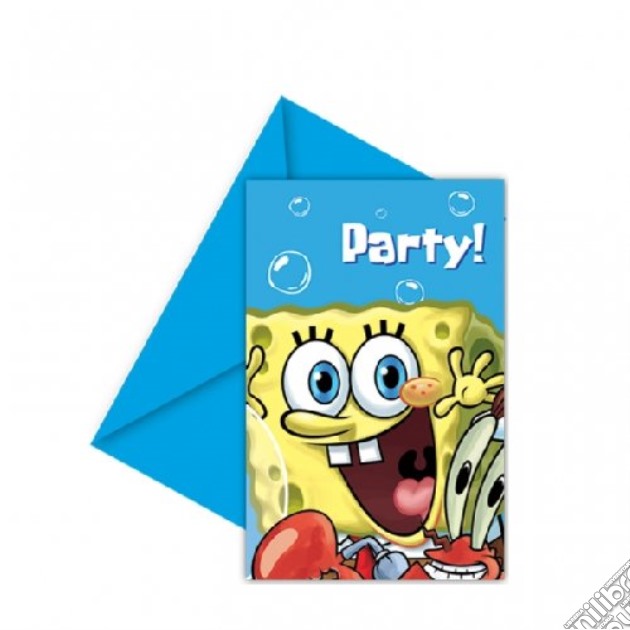 Spongebob - Set 6 Biglietti Inviti Con Busta gioco di Como Giochi