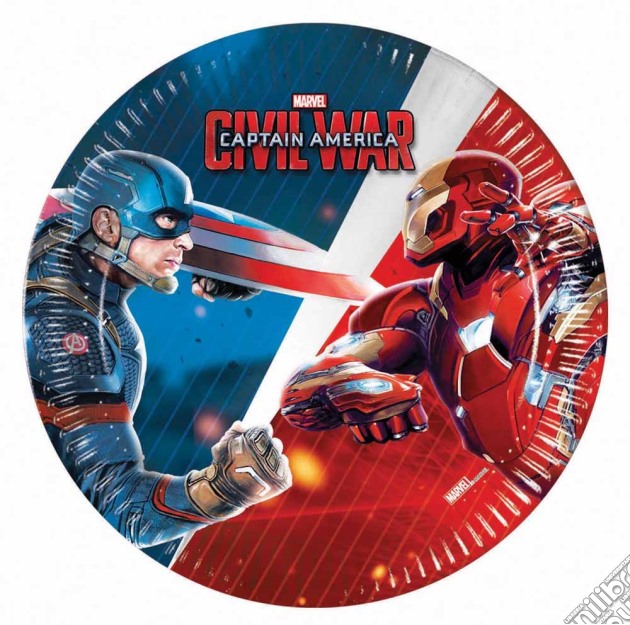 Captain America - Civil War - 8 Piatti Carta 20 Cm gioco