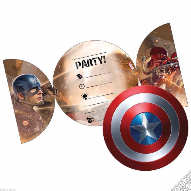 Captain America - Civil War - 6 Inviti Con Busta gioco